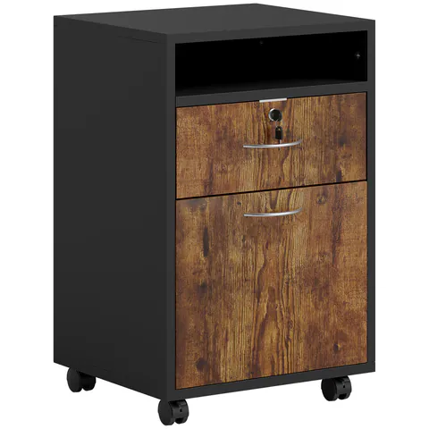 HOMCOM Dulap de Birou cu Raft Deschis, Sertar și Dulăpior, Maro | Aosom Romania