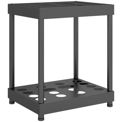 Outsunny Organizator pentru unelte de grădină, suport pentru unelte 16 compartimente pe 2 niveluri 42 x 33 x 50 cm negru | Aosom Romania