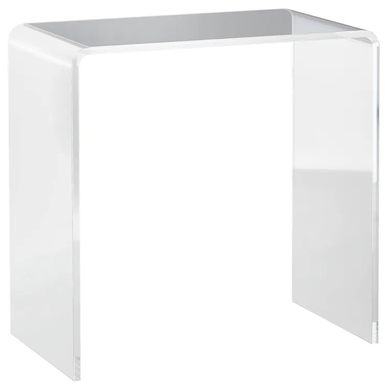 HOMCOM Masă Laterală Acrilică Fără Colturi, Margini Rotunjite, Spațiu Depozitare, 53.3x30.5x53.3cm, Transparent | Aosom Romania