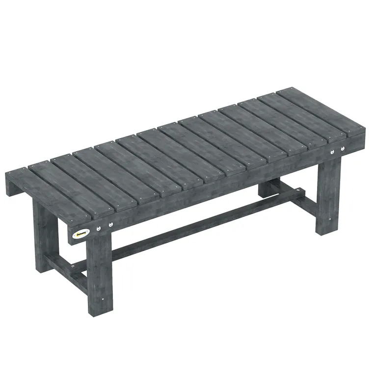 Outsunny Bancă de Grădină cu 2 Locuri, Bancă de Exterior cu Șipci din Lemn de Molid, Stil Country, Perfectă pentru Terasă, Patio sau Curte, Greutate maximă 250 kg, 110x38x35 cm, Gri | Aosom Romania