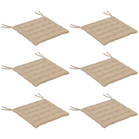 Outsunny Set de 6 Perne pentru Scaune de Dining 40x40 cm 6 Bucăți Perne pentru Scaune de Grădină Matlasate cu Benzi Kaki | Aosom Romania