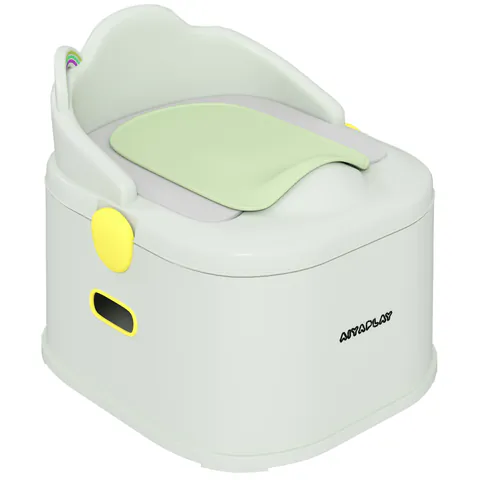 AIYAPLAY Oliță pentru Copii 3 în 1 cu Tavă Detașabilă, Convertibilă în Taburet și Scaun, 35,6x31,8x29,5 cm, Gri | Aosom Romania