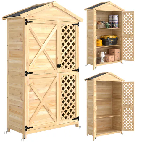 Outsunny Dulap de Exterior: Căsuță de Grădină cu Ușă Ventilată și Kit Anti-Răsturnare. | Aosom Romania