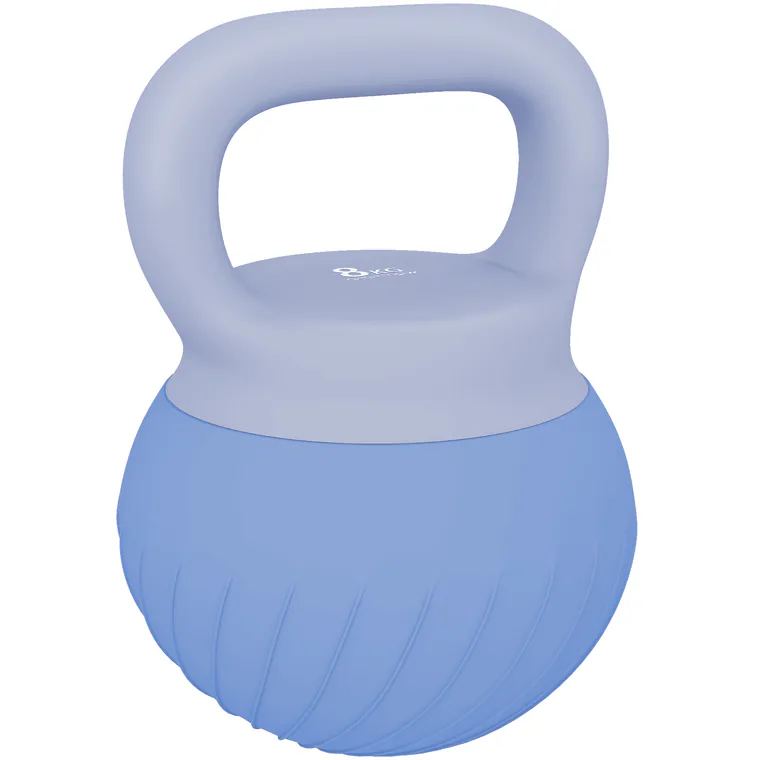 SPORTNOW Kettlebell 8 kg, mâner ergonomic antiderapant, kettlebell rotund, antrenament de forță, albastru | Aosom Romania