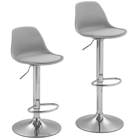 Homcom Set 2 Scaune Bar – Reglabile, Cu Spatar si Pivotante | Aosom Romania