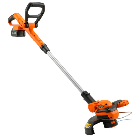 Outsunny Trimmer cu acumulator 21V, motocoasă cu 2x4,0 Ah baterii, încărcător, lățime de tăiere 25 cm, mâner telescopic reglabil | Aosom Romania