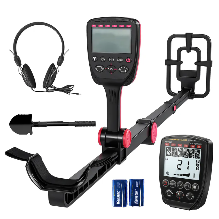 Outsunny Detector de Metale Pliabil pentru Adulți, Detector de Metale Aur Impermeabil IP68 cu Bobină, Display LCD, 4 Moduri, Geantă, Lopată, Căști, Tijă Telescopică Reglabilă, pentru Plajă și Grădină | Aosom Romania