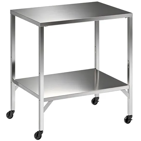 Outsunny Cărucior pentru grătar Masă de pregătire exterior cu blat de lucru și roți Oțel inoxidabil 85x60x92cm Argintiu | Aosom Romania