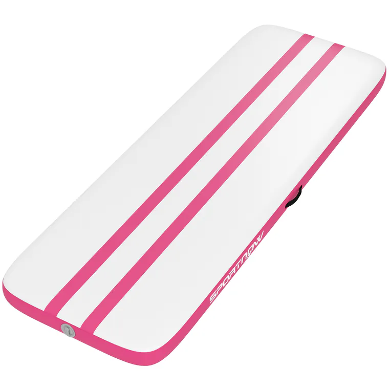 SPORTNOW Covoraș Gonflabil pentru Gimnastică, 3,05 m cu Pompă Electrică și Geantă | Aosom Romania