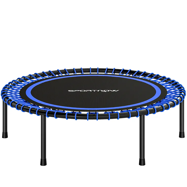 SPORTNOW Trambulină Elastică Fitness cu 36 de Corzi din Oțel și PP, Ø114x31 cm, Albastru | Aosom Romania