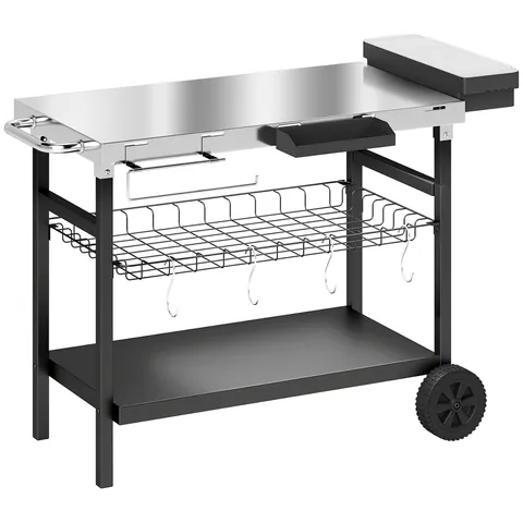 Outsunny căruț grătar | Aosom Romania