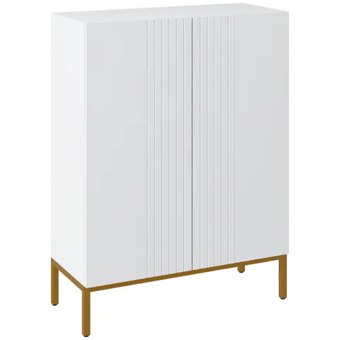 HOMCOM Dulap Îngust pentru Pantofi, Dulap Subțire pentru Depozitarea Pantofilor cu Rafturi Reglabile, 95x72x31.5 cm, Alb | Aosom Romania