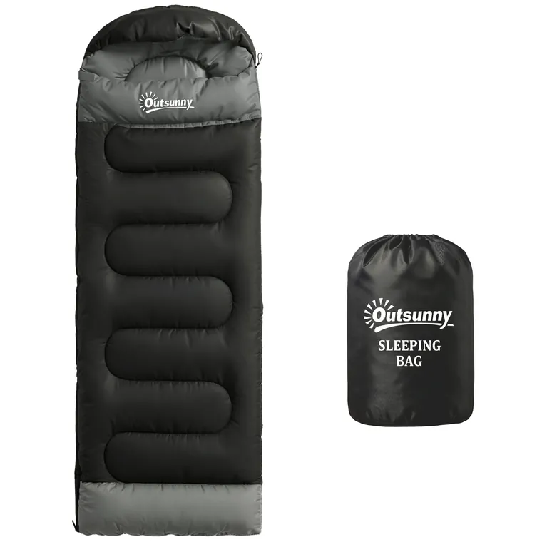 Outsunny Sac de Dormit Individual Ultraușor pentru Bărbați, Spațios, Termic, pentru Drumeții, Pescuit, Camping Outdoor | Aosom Romania