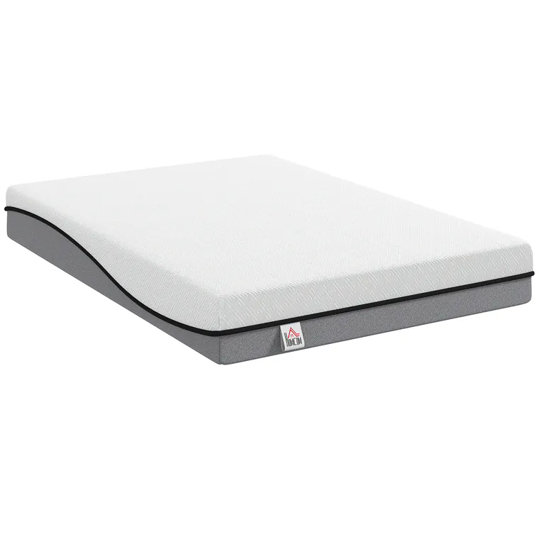 HOMCOM Saltea 140x200cm H3 mediu-firmă 20 cm Înălțime Ergonomică, Respirantă din spumă memory cu gel, OEKO-TEX & CertiPUR | Aosom Romania