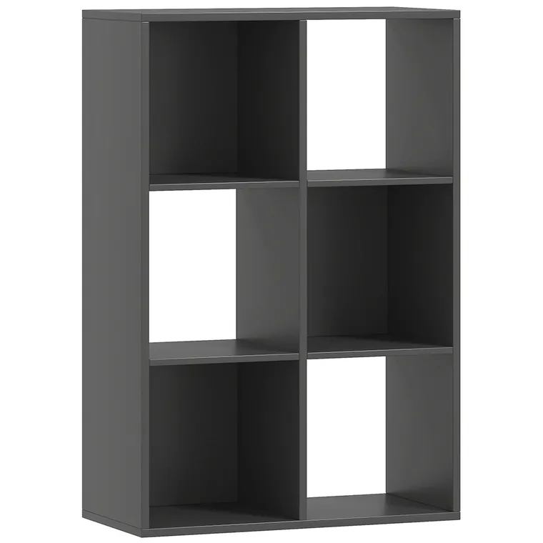 HOMCOM Bibliotecă Modernă Modulară cu 6 Compartimente din PAL, Maro | Aosom Romania