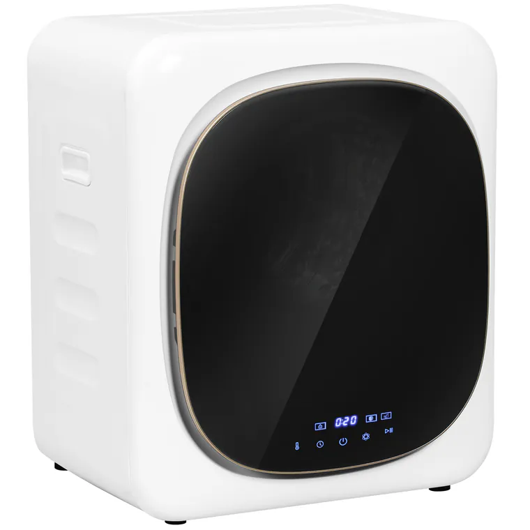 HOMCOM Uscător cu Aer, Capacitate 4kg, Timer și Program Smart, din Oțel Inoxidabil și ABS, 48x40x56 cm, Alb | Aosom Romania