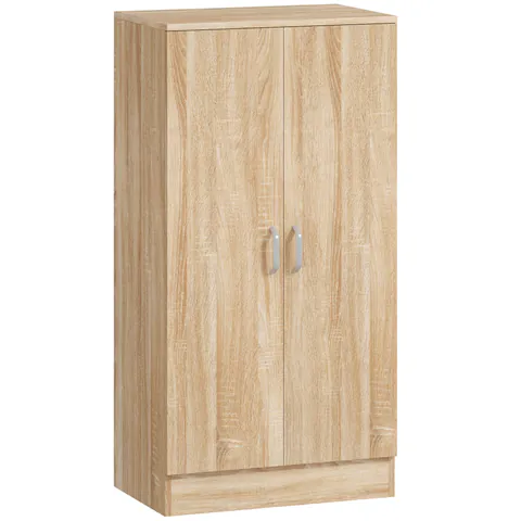 HOMCOM Dulap pantofi cu 2 uși, 6 rafturi reglabile, balamale soft-close pentru 14 perechi, lemn natural | Aosom Romania