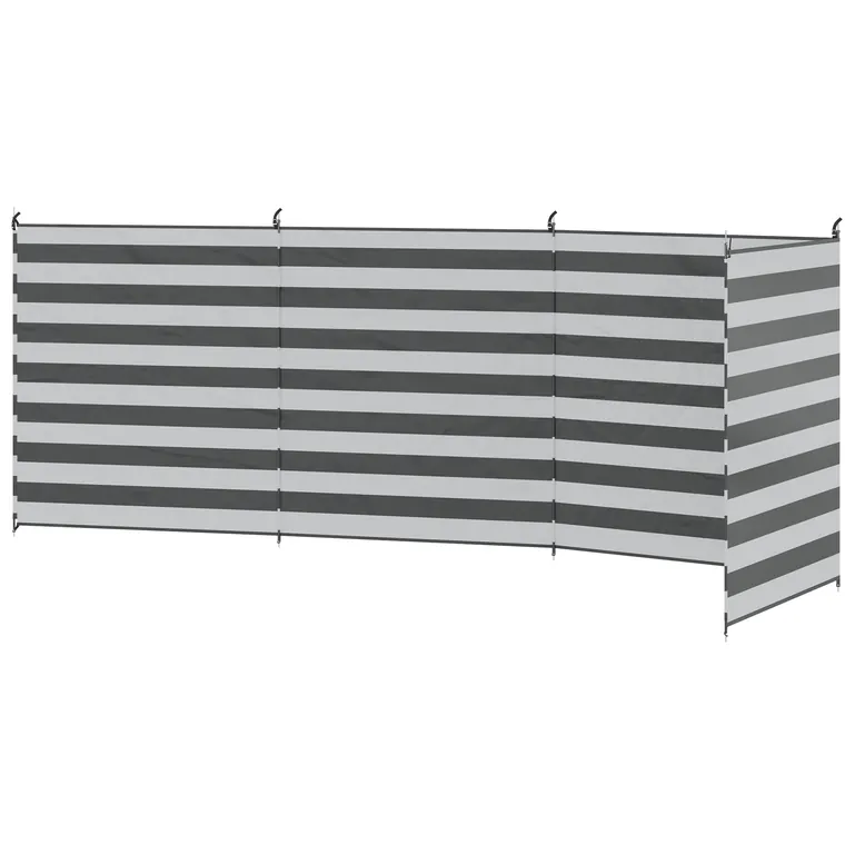 Outsunny Paravan de Plajă Pliabil din Poliester 540x150 cm Gri | Aosom Romania