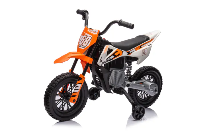 AIYAPLAY Motocicletă Electrică pentru Copii 3-6 Ani, 2 Motoare, Roți Detașabile și Sunete Portocaliu | Aosom Romania