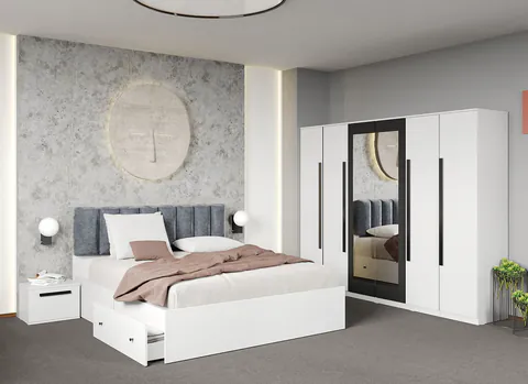 Set dormitor Alb fara comoda - Dallas - C40