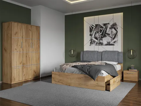 Set dormitor complet Stejar Auriu - Acapulco - C21