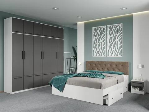 Set dormitor complet Alb-Gri - Madrid - C125