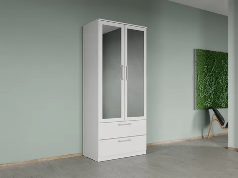 Dulap dormitor Alb 2U cu oglinda - Acapulco