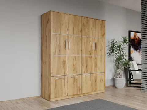 Dulap dormitor Stejar Auriu 4U - Acapulco