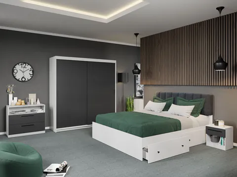 Set dormitor complet Gri - Karin - C8