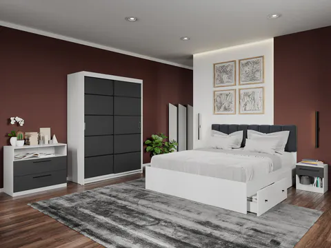 Set dormitor complet Gri - Elis - C20