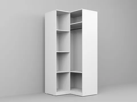 Dulap dormitor de colt Alb