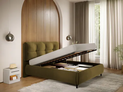 Pat Tapitat cu somiera rabatabila - Verde - Ramses 180x200