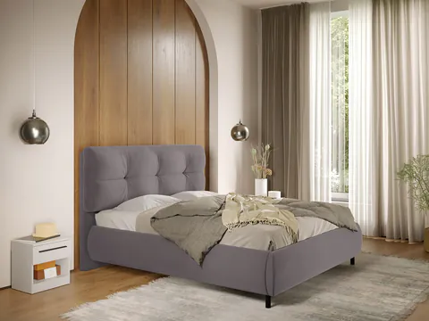 Pat Tapitat cu somiera Fixa Gri - Ramses 140x200