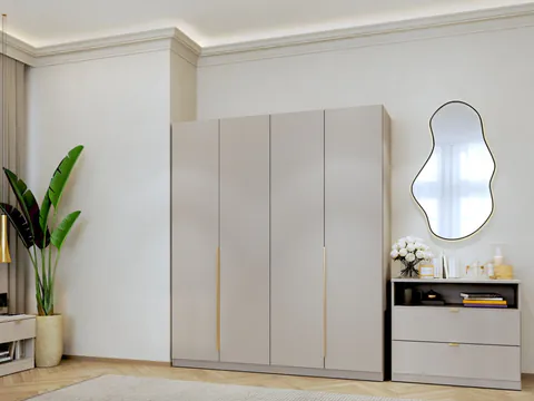 Dulap dormitor haine Bej/casmir 4U Auris