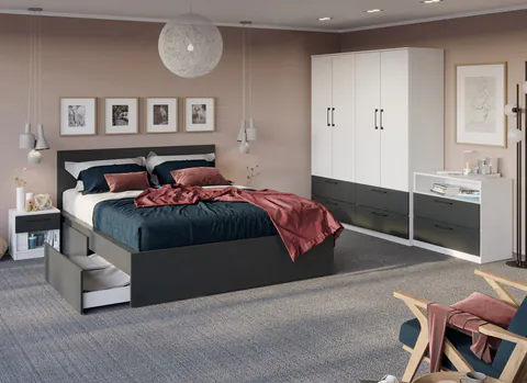 Set Dormitor alb cu gri - Mara - Configuratia 9