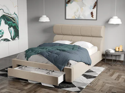 Pat Tapitat Galardo cu sertar Bej - Riviera 16 160x200