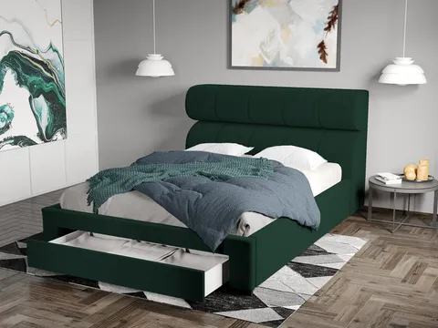 Pat Tapitat Galardo cu sertar Verde Smarald - Riviera 38 160x200