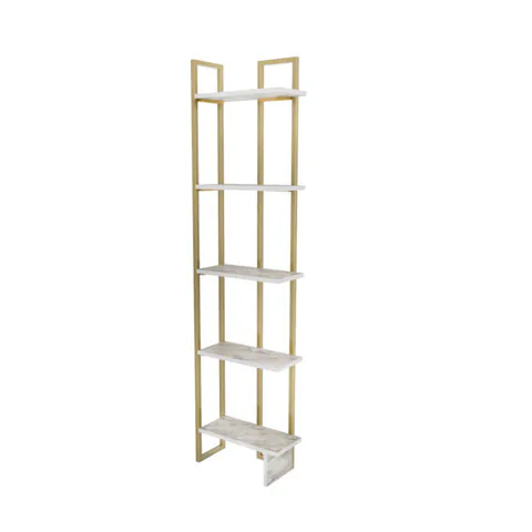 Biblioteca ALICE, alb + auriu, 45,2x21,6x180 cm