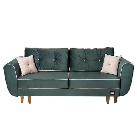 Canapea ELIZA extensibila, 3 locuri, lada depozitare, verde smarald, 240x110x90 cm