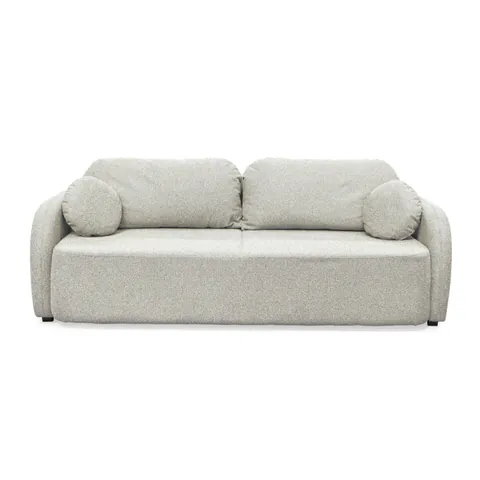 Canapea extensibila NOVA, 3 locuri, cu arcuri si lada depozitare, bej inchis + alb, 226x103x90 cm