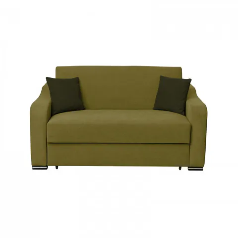 Canapea FRUNZA extensibila, 2 locuri, cu arcuri, lada depozitare, verde deschis + verde inchis, 165x110x90 cm