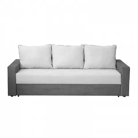 Canapea NICO II 3L extensibila, 3 locuri, cu arcuri si lada depozitare, gri inchis + gri deschis, 220x85x75 cm