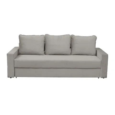 Canapea NICO II extensibila, 3 locuri, cu arcuri si lada depozitare, bej, 220x85x75 cm