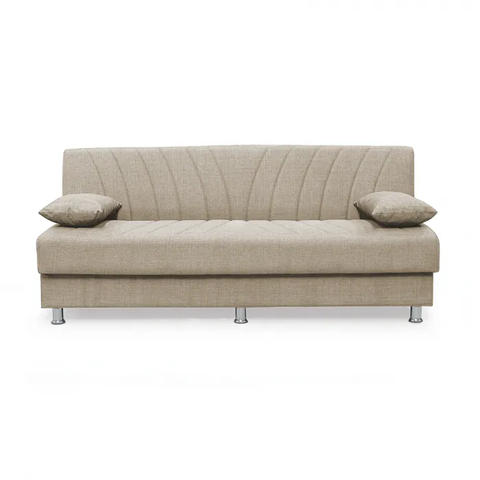 Canapea VALERIA extensibila, 3 locuri, cu arcuri si lada depozitare, bej, 190x82x83 cm