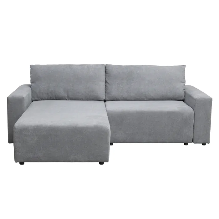 Coltar extensibil DALLAS ONE, cu lada depozitare, colt interschimbabil, gri deschis, 258x173x90 cm