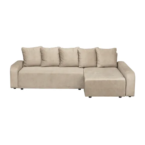 Coltar extensibil RIO, cu arcuri si lada depozitare, colt interschimbabil, bej, 235x140x83 cm