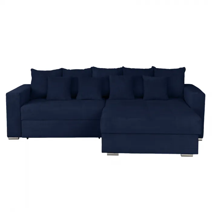 Coltar FELIX extensibil, cu arcuri si lada depozitare, colt interschimbabil, albastru, 266x165x90 cm