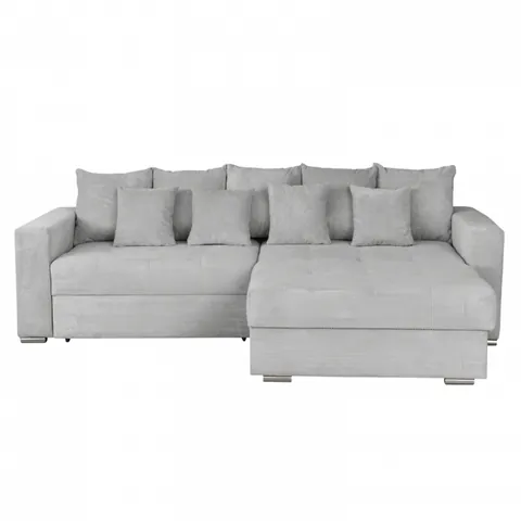 Coltar FELIX extensibil, cu arcuri si lada depozitare, colt interschimbabil, gri deschis, 266x165x90 cm