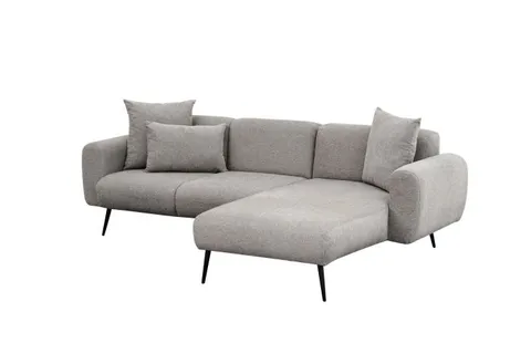 Coltar fix SIDE, colt dreapta, gri deschis, 252x158x77 cm