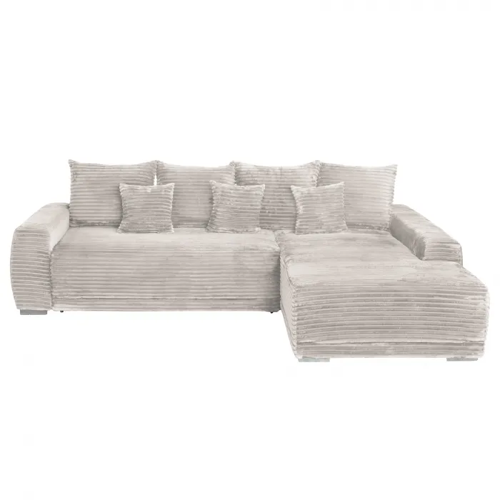 Coltar MARIBO L TILIA extensibil, cu arcuri si lada depozitare, colt dreapta, bej, 282x205x92 cm